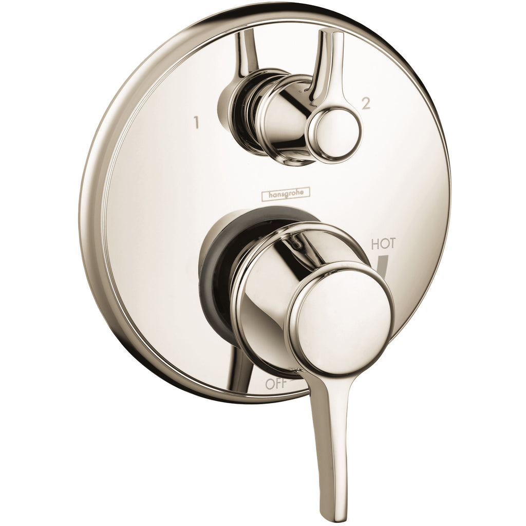 HANSGROHE 04449830 Ecostat Classic Pressure Balance Trim with Diverter, Round - Polished Nickel