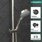 HANSGROHE 26803821 Croma Select S Handshower 110 Vario-Jet, 2.5 GPM - Brushed Nickel