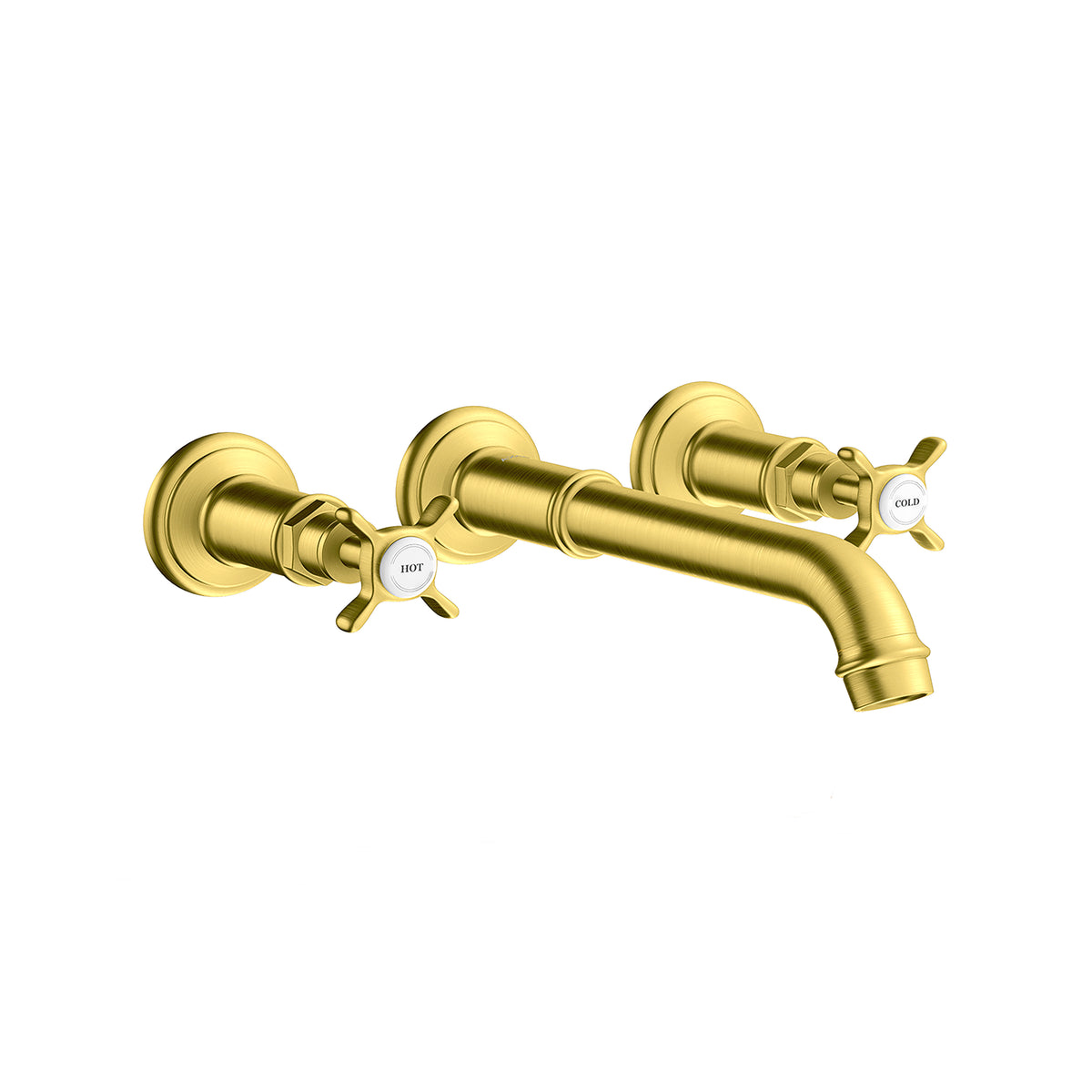 AXOR 16532251 Montreux Wall-Mounted Widespread Faucet Trim with Cross Handles, 1.2 GPM - Brushed Gold Optic