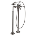 AXOR 16563341 Montreux 2-Handle Freestanding Tub Filler Trim with Lever Handles and 1.8 GPM Handshower - Brushed Black Chrome