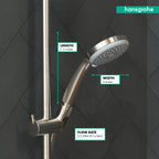 HANSGROHE 04073820 Croma 100 Handshower E 3-Jet, 2.5 GPM - Brushed Nickel