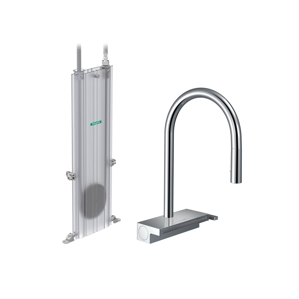 HANSGROHE 73831001 Aquno Select HighArc Kitchen Faucet, 3-Spray Pull-Down with sBox, 1.75 GPM - Chrome
