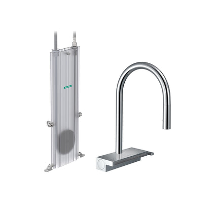 HANSGROHE 73831001 Aquno Select HighArc Kitchen Faucet, 3-Spray Pull-Down with sBox, 1.75 GPM - Chrome
