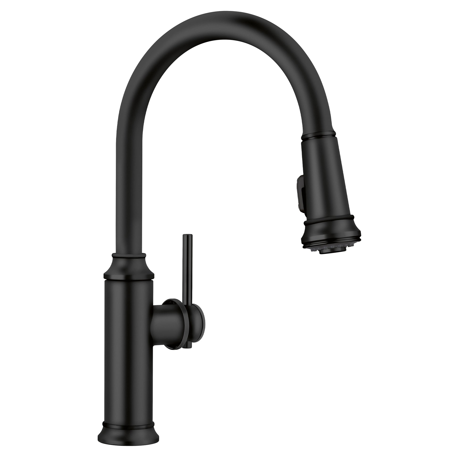 BLANCO 443023 Empressa Empressa High Arc Pull-Down Dual-Spray Kitchen Faucet - Matte Black in Matte Black