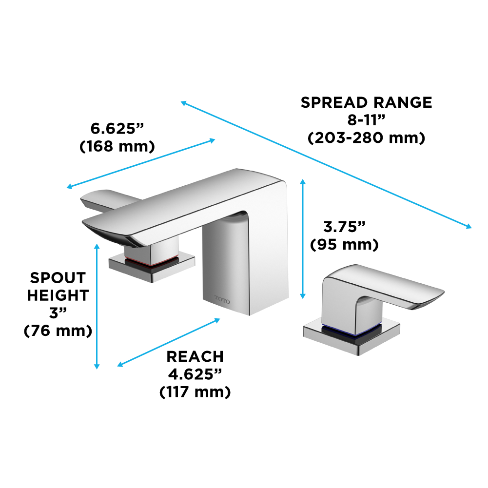 TOTO TLG02201U#BN Gr Series 1.2 Gpm Two Handle Widespread Bathroom Sink Faucet With Drain Assembly - Brushed Nickel