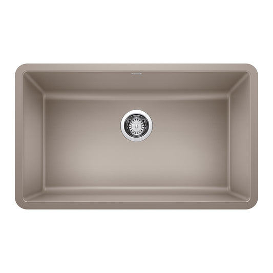 BLANCO 442531 Precis Precis SILGRANIT 30" Single Bowl Undermount Kitchen Sink - Truffle in Truffle