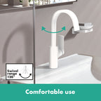 HANSGROHE 75030701 Vivenis Single-hole Faucet 210 with Swivel Spout and Pop-Up Drain, 1.2 GPM - Matte White
