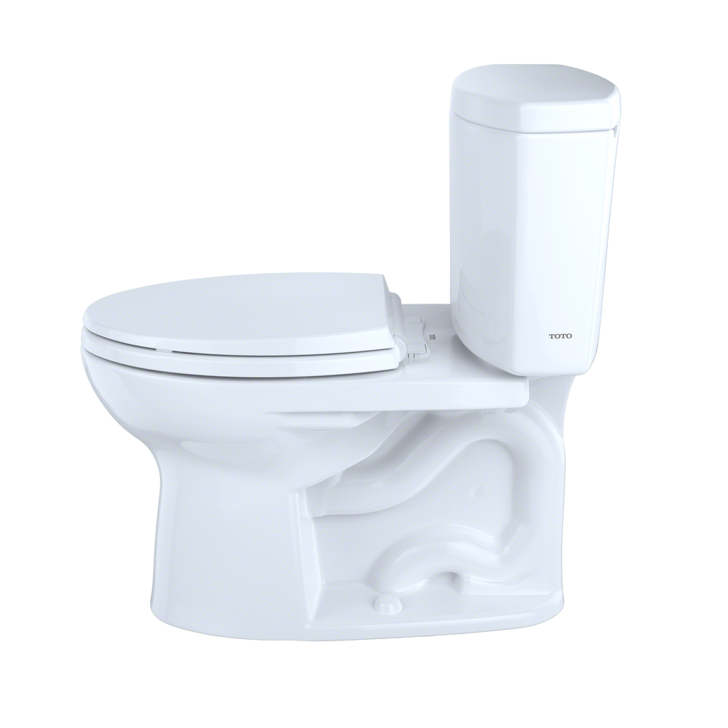 TOTO CST454CEFG#01 Drake II Two-Piece Elongated 1.28 GPF Universal Height Toilet with CEFIONTECT , Cotton White