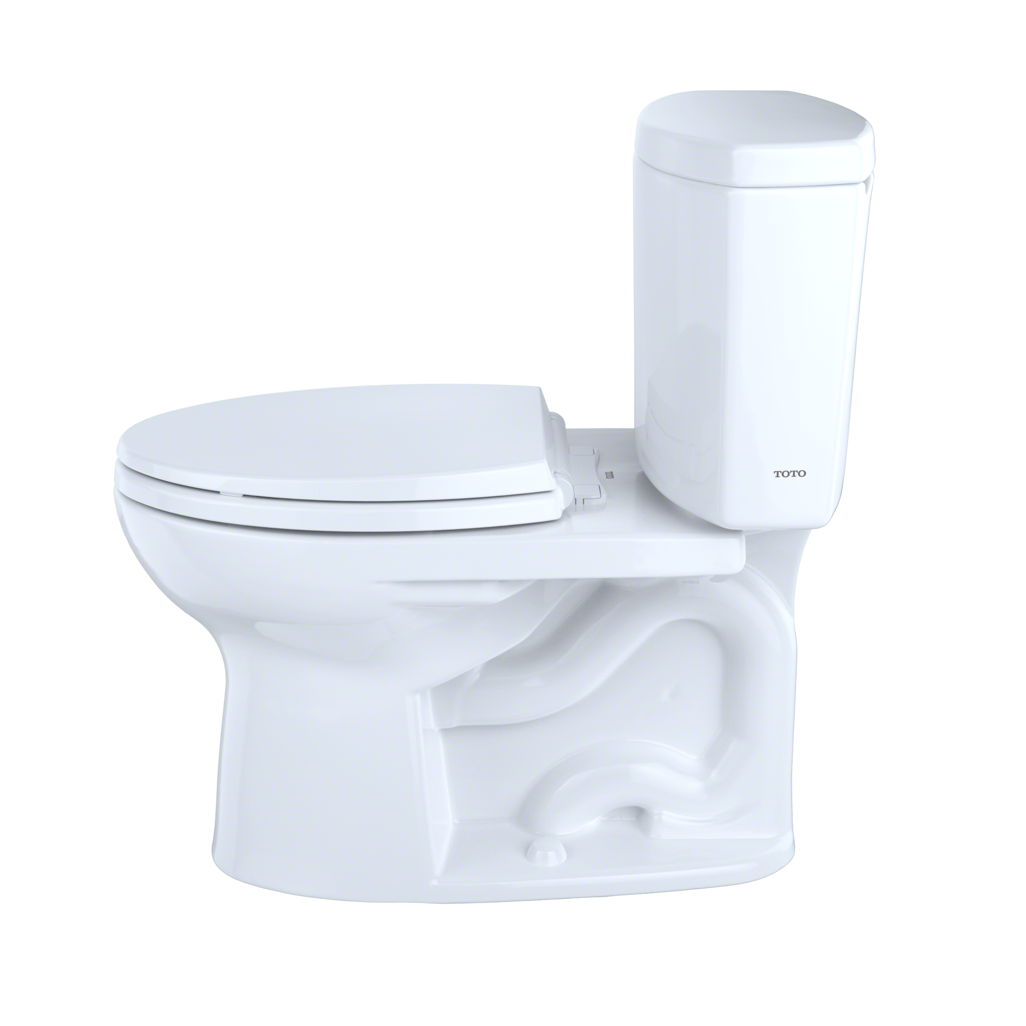 TOTO CST454CEFG#01 Drake II Two-Piece Elongated 1.28 GPF Universal Height Toilet with CEFIONTECT , Cotton White
