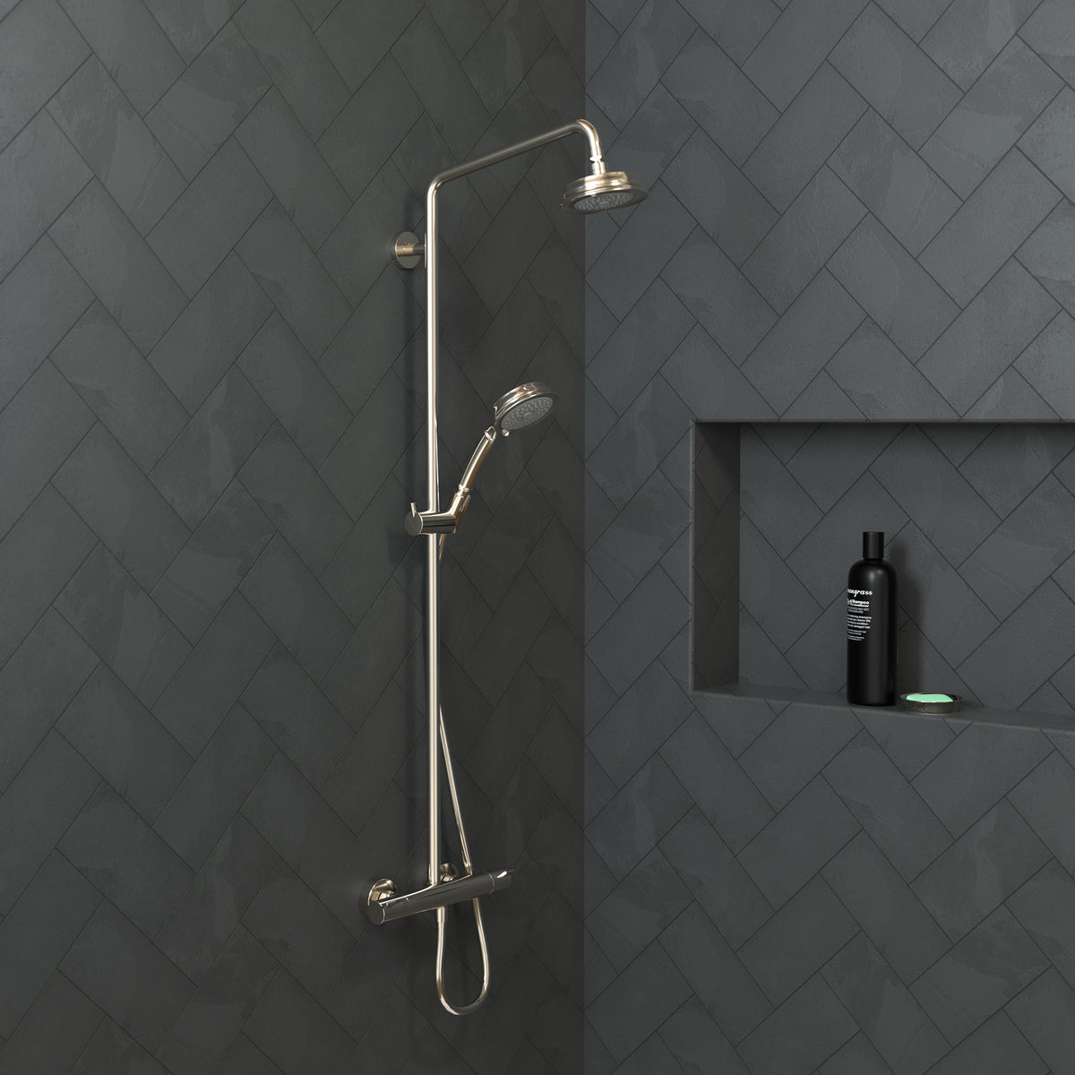 HANSGROHE 04070830 Croma 100 Classic Showerhead 3-Jet, 2.5 GPM - Polished Nickel