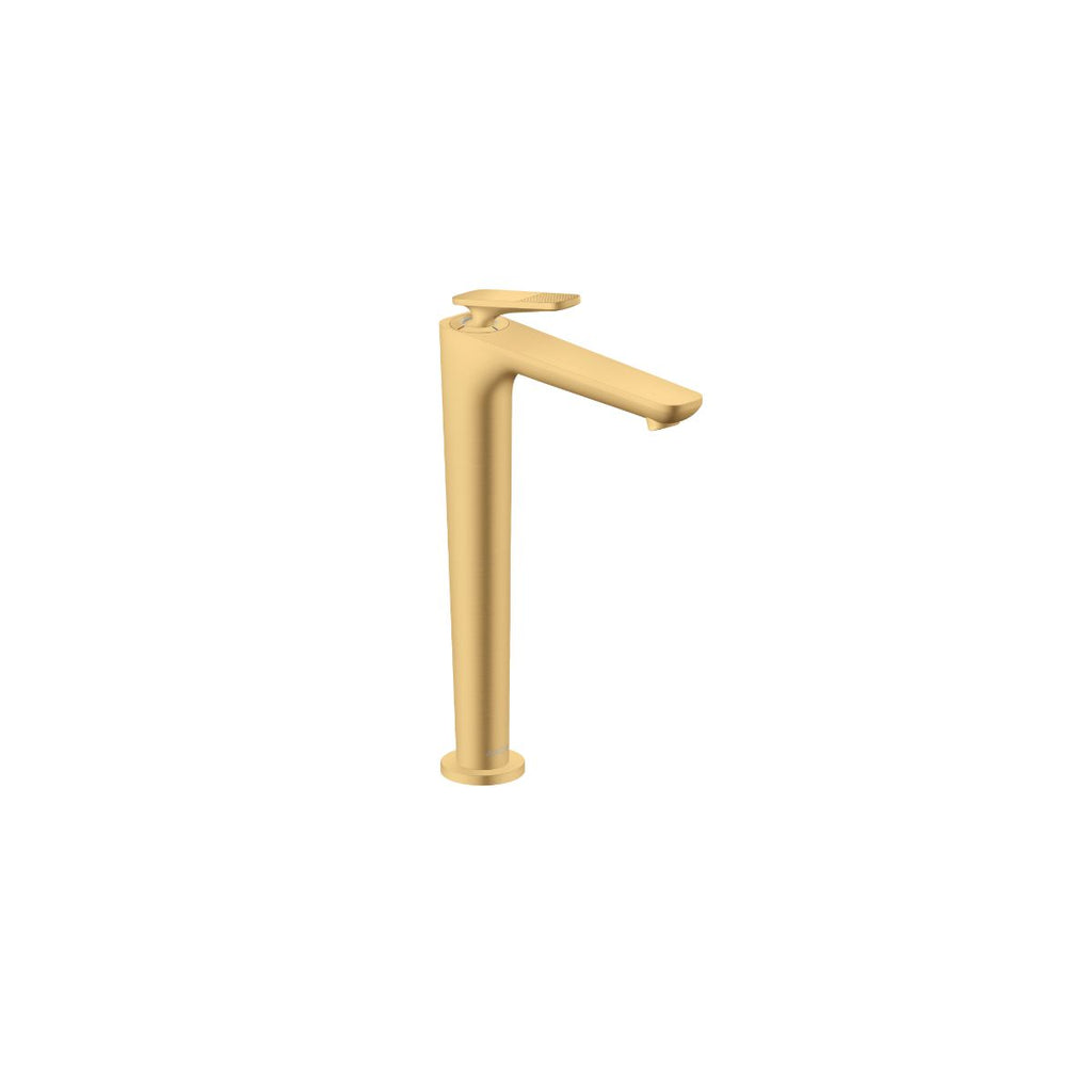 AXOR 49051251 Citterio C Single-Hole Faucet 250 CoolStart with Pop-Up Drain-Cubic Cut, 1.2 GPM - Brushed Gold Optic