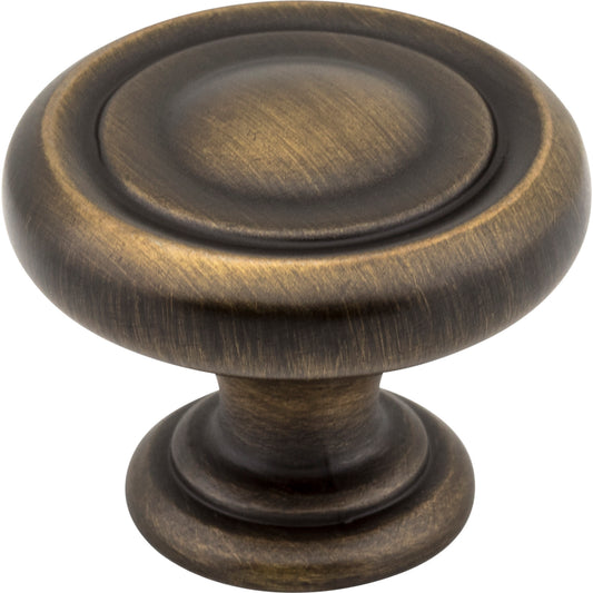 JEFFREY ALEXANDER 117ABSB Bremen 1 1-1/4" Diameter Mushroom Knob - Antique Brushed Satin Brass