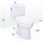 TOTO MW4544726CUFG#01 Washlet+ Drake Ii 1G Two-Piece Elongated 1.0 Gpf Toilet And Washlet+ S7 Contemporary Bidet Seat - Cotton White