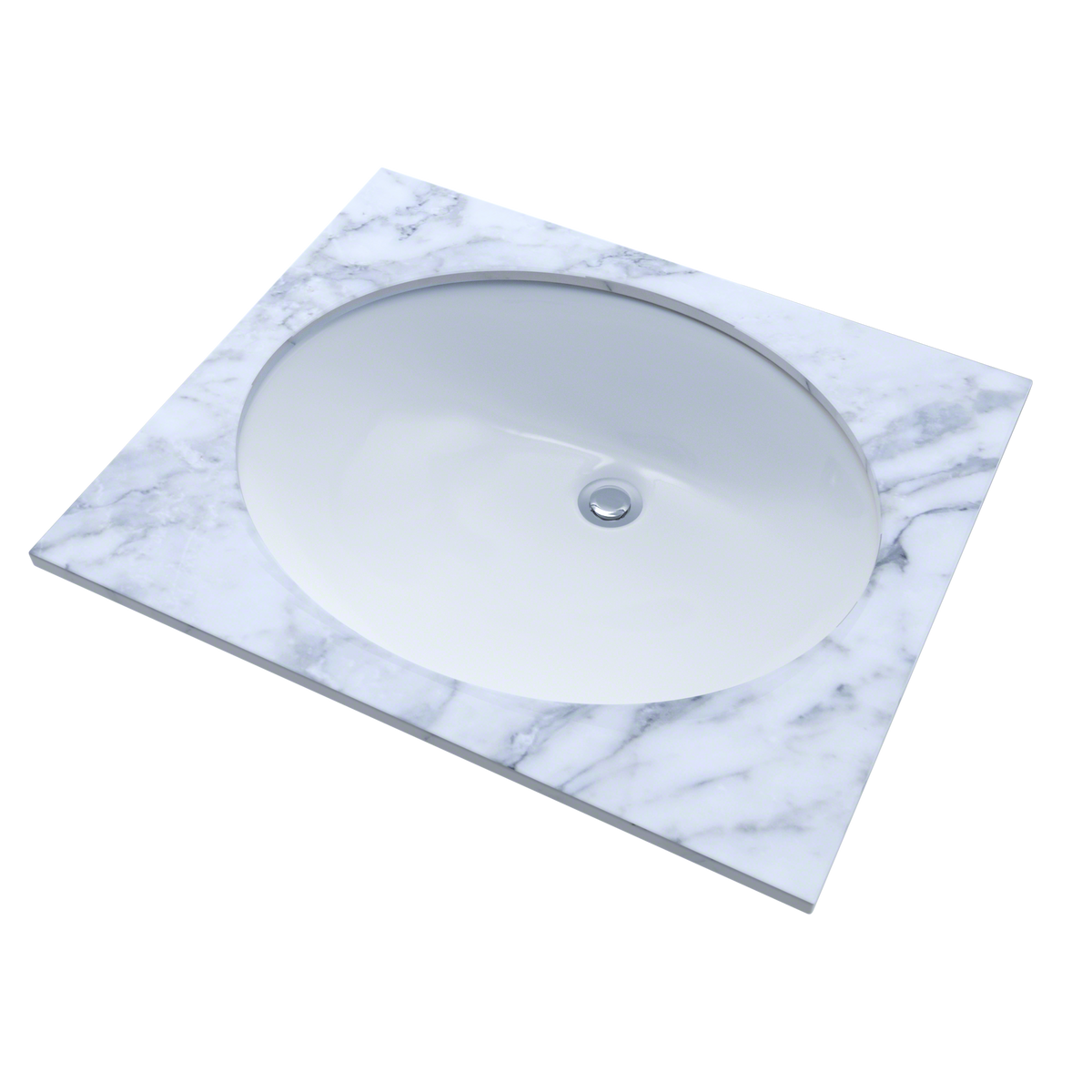 TOTO LT579G#01 Rendezvous Oval Undermount Bathroom Sink With Cefiontect - Cotton White