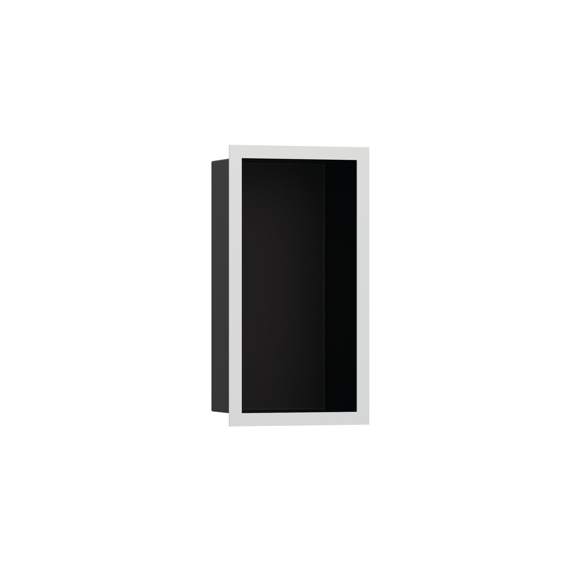 HANSGROHE 56095700 XtraStoris Individual Wall Niche Matte Black with Design Frame 12"x 6"x 4" in Matte White
