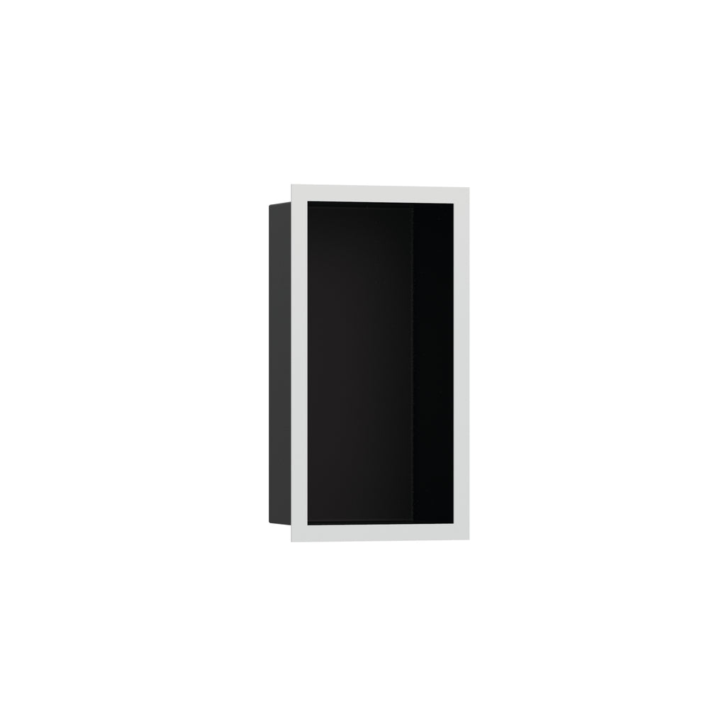 HANSGROHE 56095700 XtraStoris Individual Wall Niche Matte Black with Design Frame 12"x 6"x 4" - Matte White