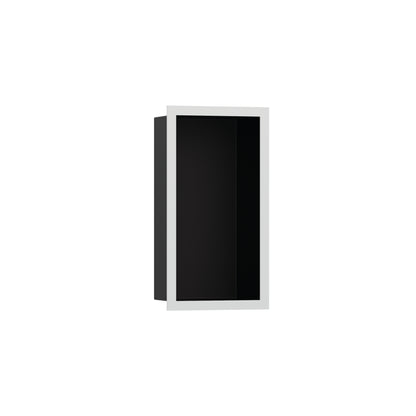 HANSGROHE 56095700 XtraStoris Individual Wall Niche Matte Black with Design Frame 12"x 6"x 4" - Matte White