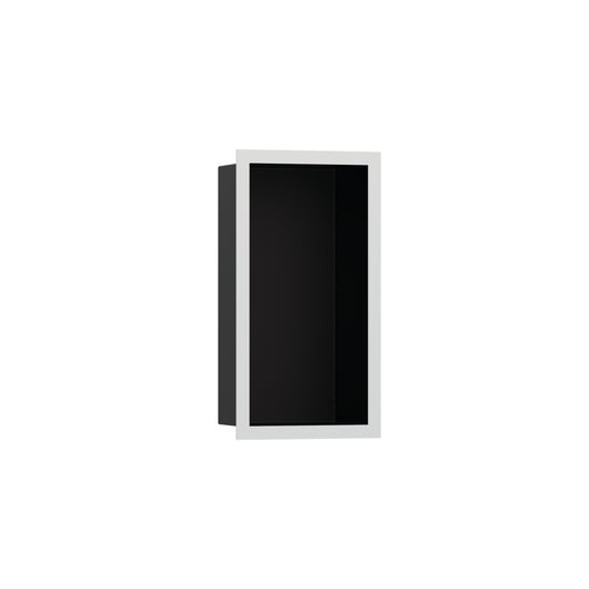 HANSGROHE 56095700 XtraStoris Individual Wall Niche Matte Black with Design Frame 12"x 6"x 4" - Matte White