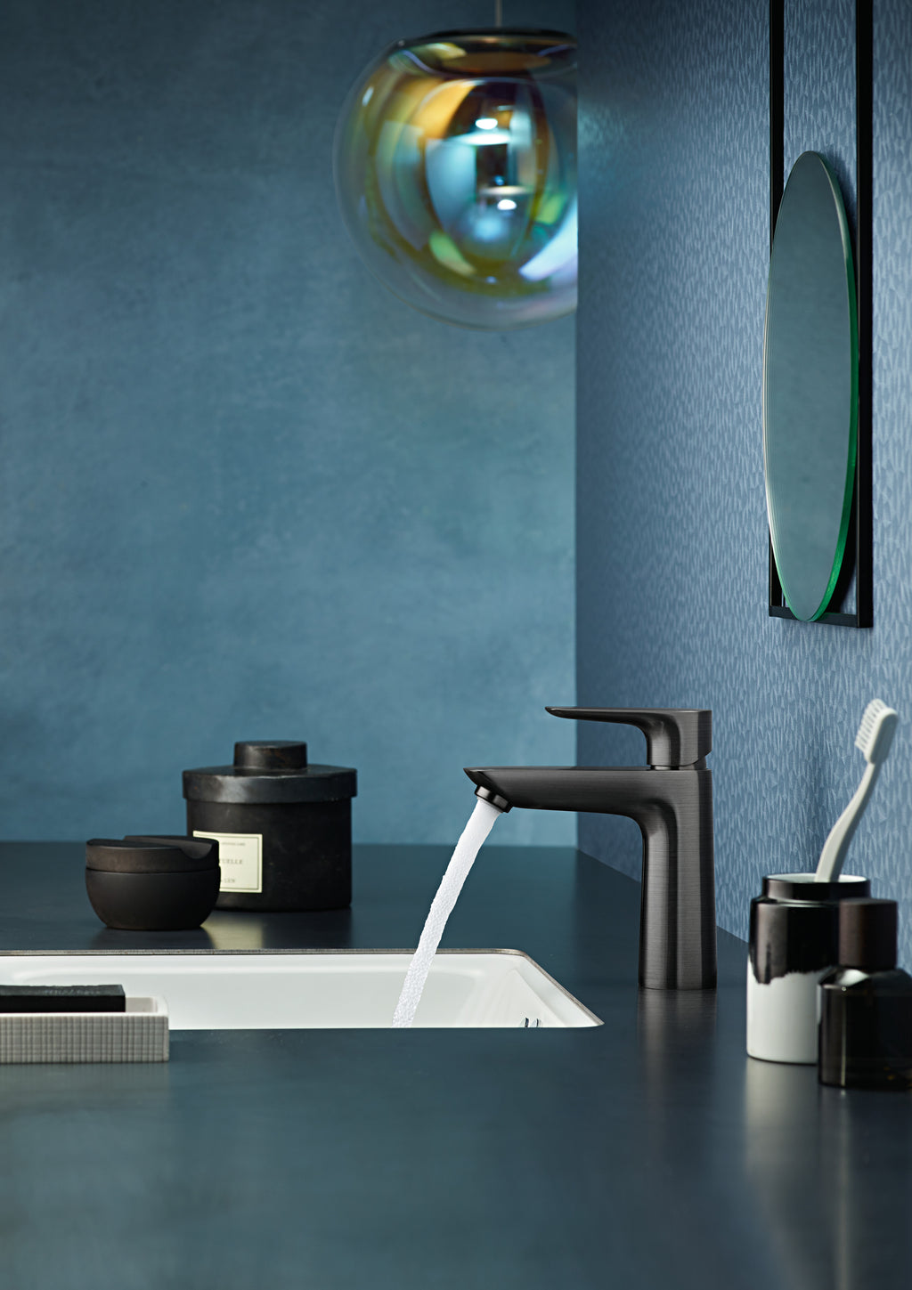 HANSGROHE 71710341 Talis E Single-Hole Faucet 110 with Pop-Up Drain, 1.2 GPM - Brushed Black Chrome
