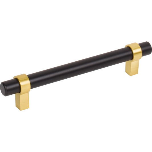 JEFFREY ALEXANDER 5128MBBG Key Grande 128 mm Center-to-Center Bar Pull - Matte Black w/Brushed Gold