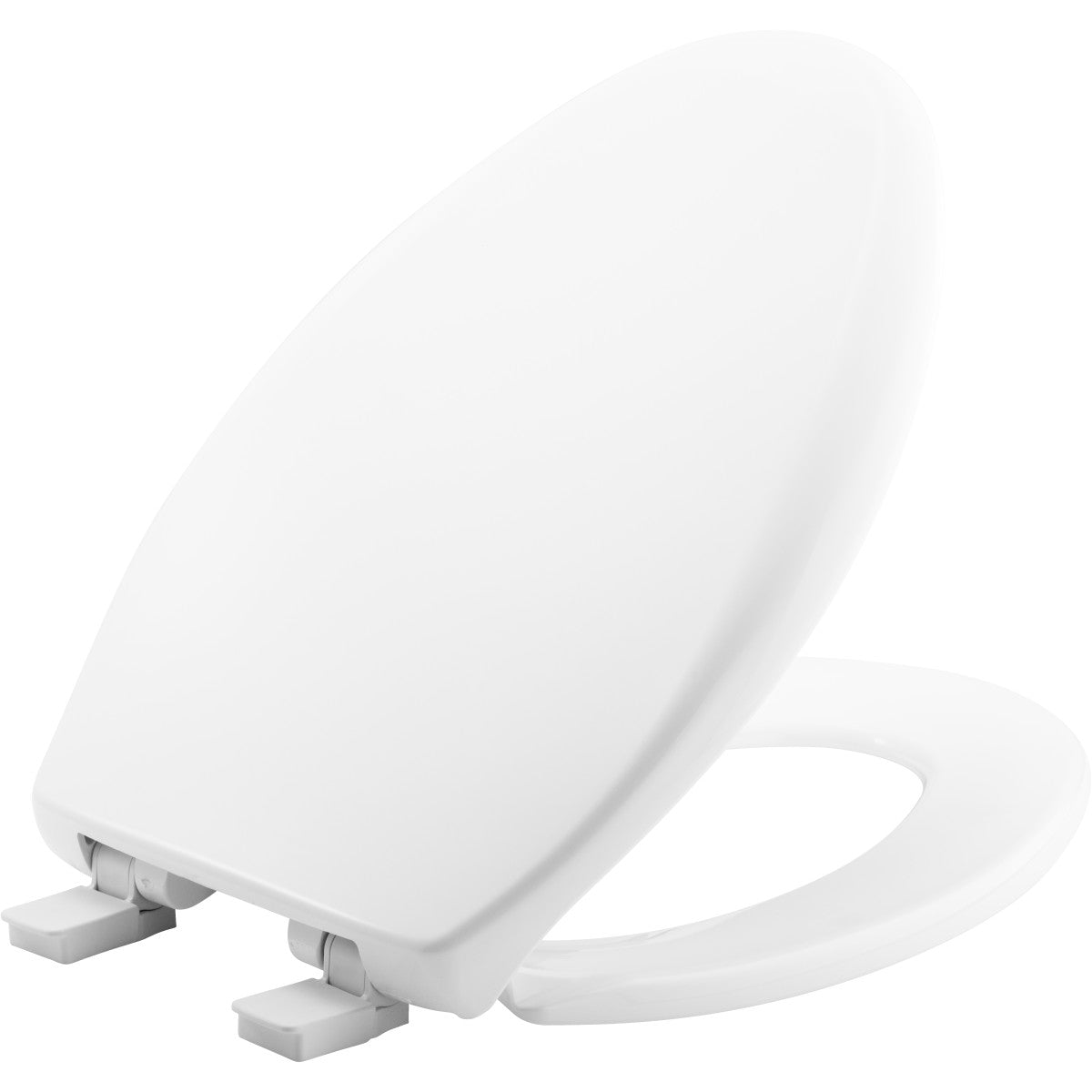 Bemis Affinity Elongated Plastic Toilet Seat in White with STA-TITE Seat Fastening System, Easy•Clean, Whisper•Close, Precision Seat Fit Adjustable Hinge and Super Grip Bumpers