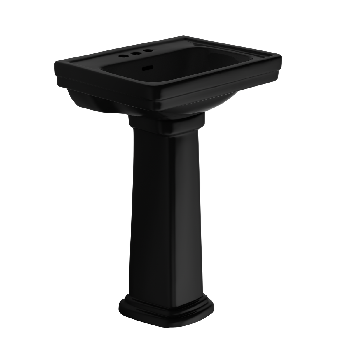 TOTO LPT532.4N#51 Promenade 24" X 19-1/4" Rectangular Pedestal Bathroom Sink For 4 Inch Center Faucets - Ebony