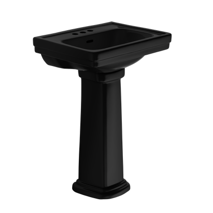 TOTO LPT532.4N#51 Promenade 24" X 19-1/4" Rectangular Pedestal Bathroom Sink For 4 Inch Center Faucets - Ebony
