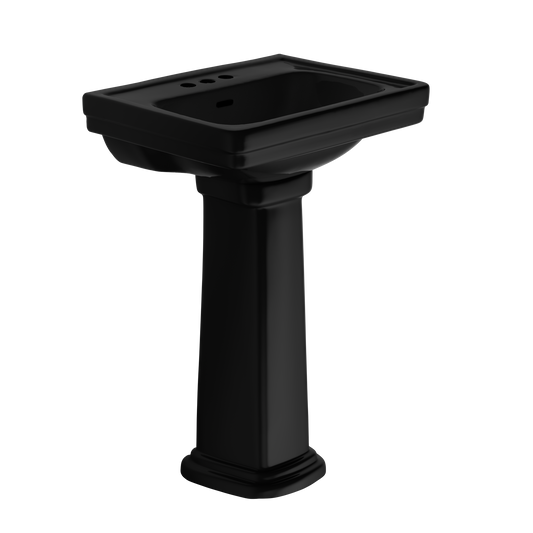 TOTO LPT532.4N#51 Promenade 24" X 19-1/4" Rectangular Pedestal Bathroom Sink For 4 Inch Center Faucets - Ebony