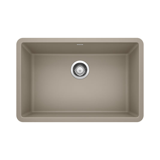 BLANCO 522432 Precis Precis SILGRANIT 27" Single Bowl Undermount Kitchen Sink - Truffle in Truffle