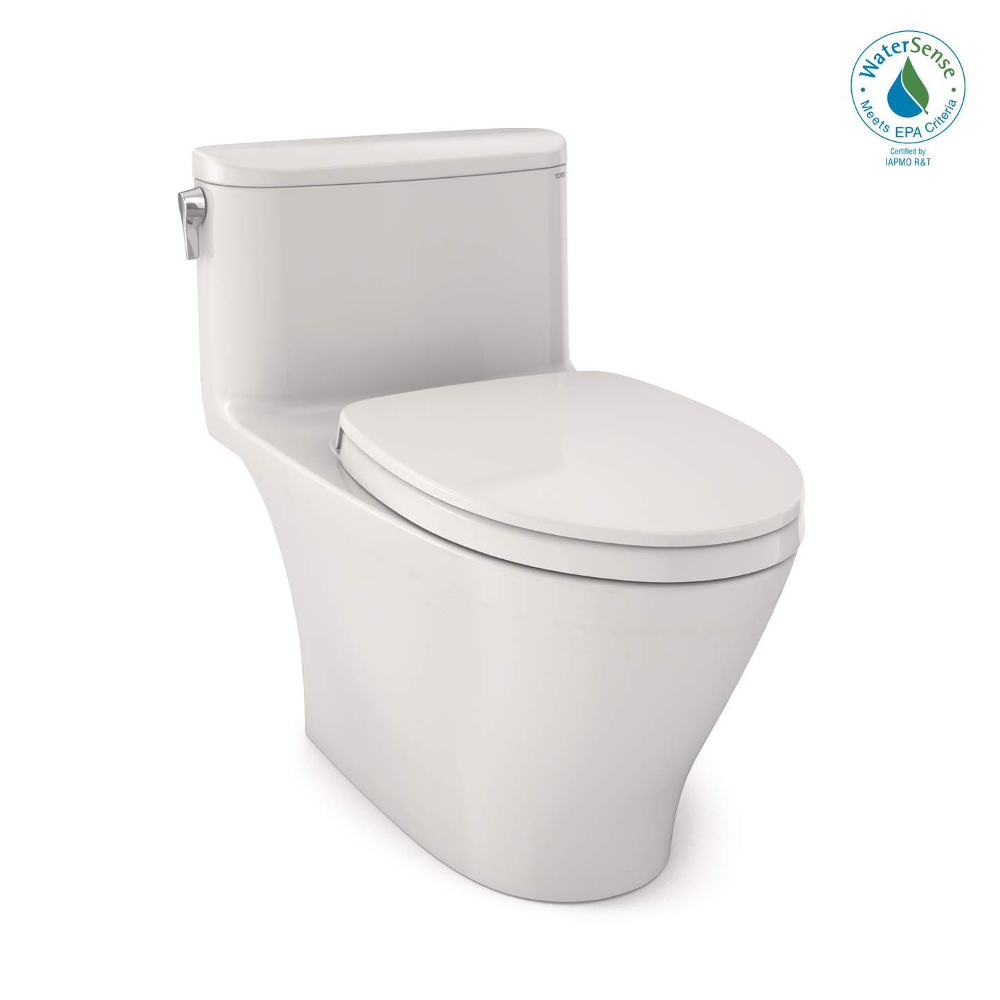 TOTO MS642124CEFG#11 Nexus One-Piece Elongated 1.28 GPF Universal Height Toilet with CEFIONTECT and SS124 SoftClose Seat , Colonial White