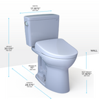 TOTO MW7764736CSFG.10#01 Drake Washlet+ Two-Piece Elongated 1.6 Gpf Universal Height Tornado Flush Toilet With S7A Contemporary Bidet Seat - Cotton White
