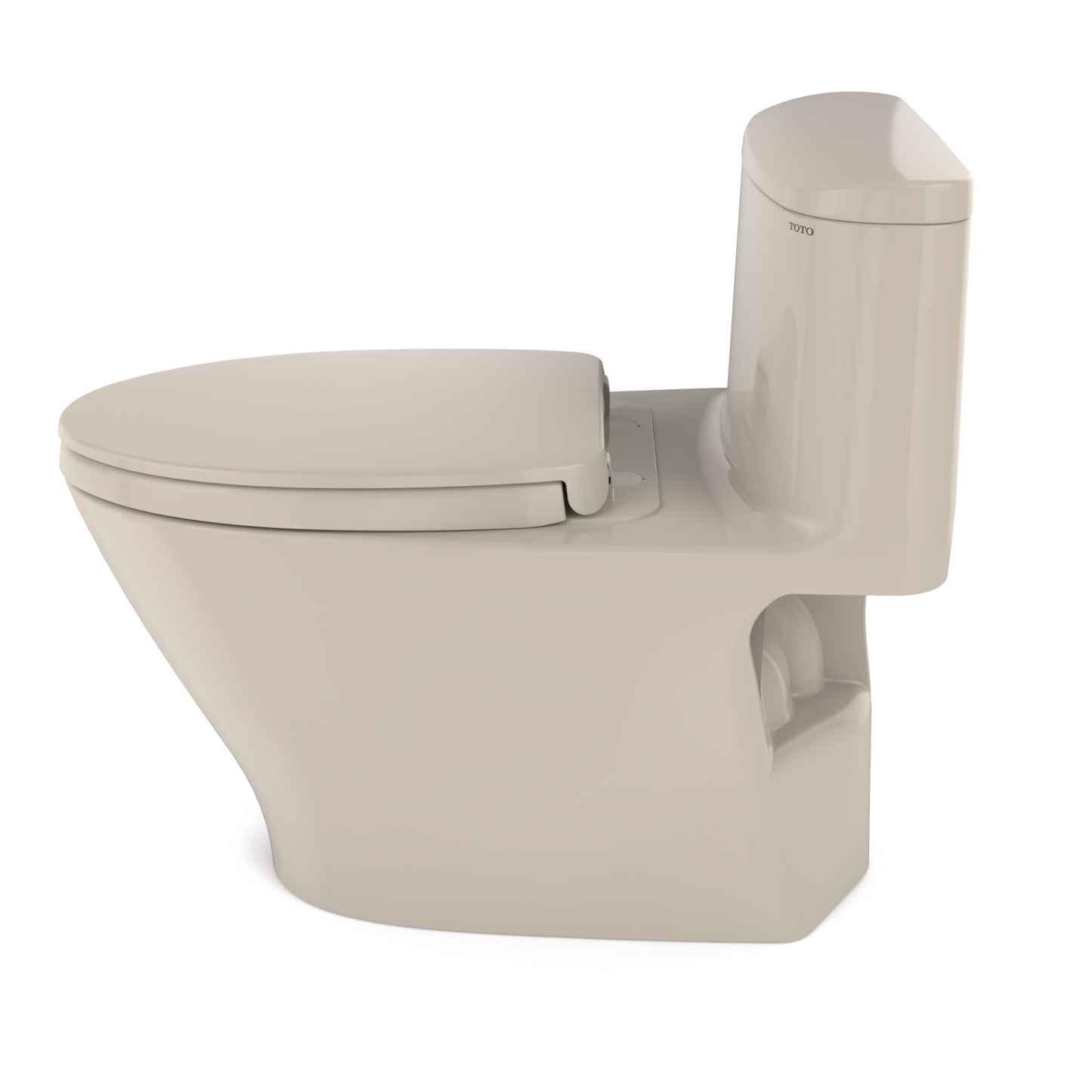 TOTO MS642124CEFG#03 Nexus One-Piece Elongated 1.28 GPF Universal Height Toilet with CEFIONTECT and SS124 SoftClose Seat , Bone