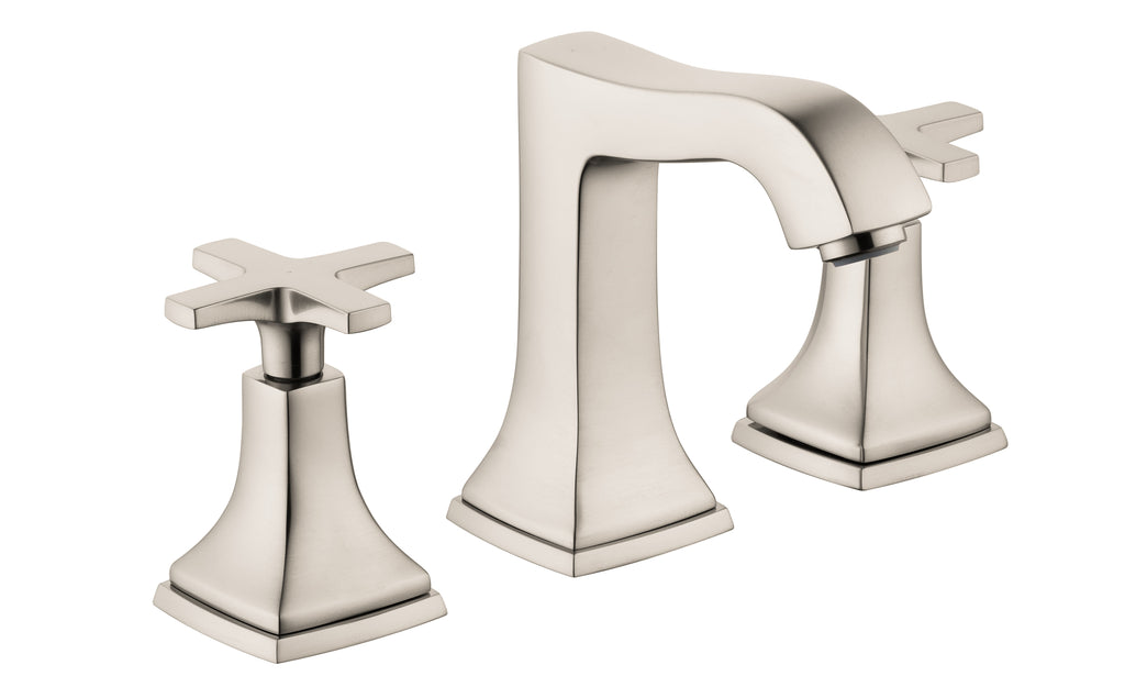 HANSGROHE 31306821 Metropol Classic Widespread Faucet 110 with Cross Handles and Pop-Up Drain, 1.2 GPM - Brushed Nickel
