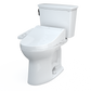 TOTO MW7863074CEFG.10#01 Drake Transitional WASHLET+ Two-Piece Elongated 1.28 GPF Universal Height TORNADO FLUSH Toilet with C2 Bidet Seat , Cotton White