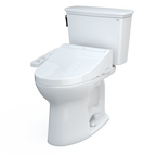 TOTO MW7863074CEG#01 Drake Transitional Washlet+ Two-Piece Elongated 1.28 Gpf Tornado Flush Toilet With C2 Bidet Seat - Cotton White