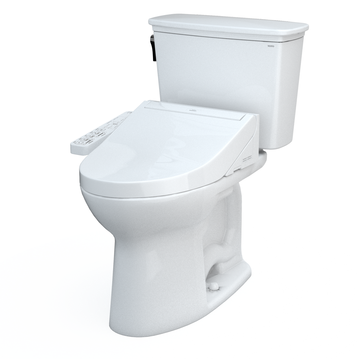 TOTO MW7863074CEG#01 Drake Transitional Washlet+ Two-Piece Elongated 1.28 Gpf Tornado Flush Toilet With C2 Bidet Seat - Cotton White