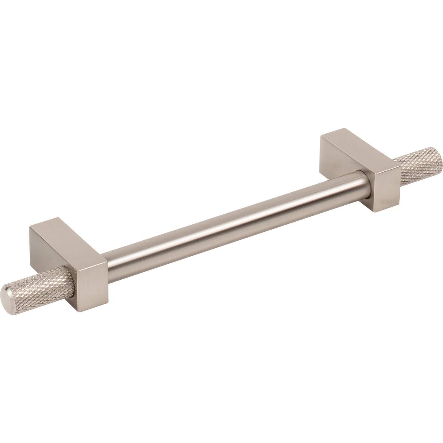 JEFFREY ALEXANDER 698-128SN Larkin Knurled Ends 128 mm Center-to-Center Bar Pull - Satin Nickel