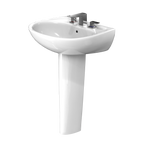 TOTO LPT241.8G#01 Supreme Oval Basin Pedestal Bathroom Sink With Cefiontect For 8 Inch Center Faucets - Cotton White