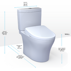 TOTO MW4464736CEMFGN#01 Washlet+ Aquia Iv Two-Piece Elongated Dual Flush 1.28 And 0.9 Gpf Toilet With S7A Contemporary Bidet Seat - Cotton White
