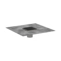 HANSGROHE 56132801 RainDrain Brilliance Point Drain Set 4"x 4" Trim with Height Adjustable Frame and Rough - Brushed Stainless Steel