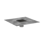 HANSGROHE 56132801 RainDrain Brilliance Point Drain Set 4"x 4" Trim with Height Adjustable Frame and Rough - Brushed Stainless Steel