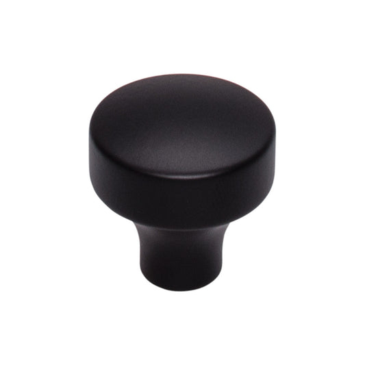 TOP KNOBS TK900BLK Kinney 1 1/8" Diameter Round Knob - Flat Black