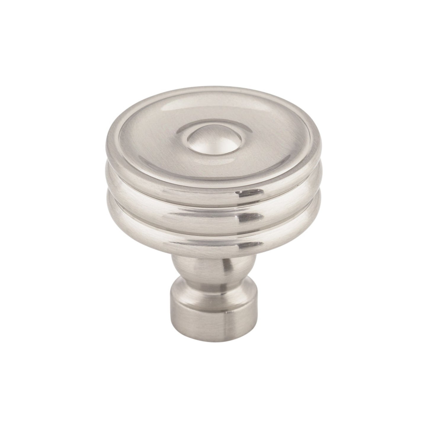 TOP KNOBS TK881BSN Brixton Ridged 1 1/4" Diameter Round Knob - Brushed Satin Nickel