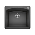 BLANCO 440210 Diamond Diamond SILGRANIT 25" Single Bowl Dual Mount Kitchen Sink - Anthracite in Anthracite