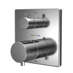TOTO TBV02403U#CP Square Thermostatic Mixing Valve With Volume Control Shower Trim - Polished Chrome