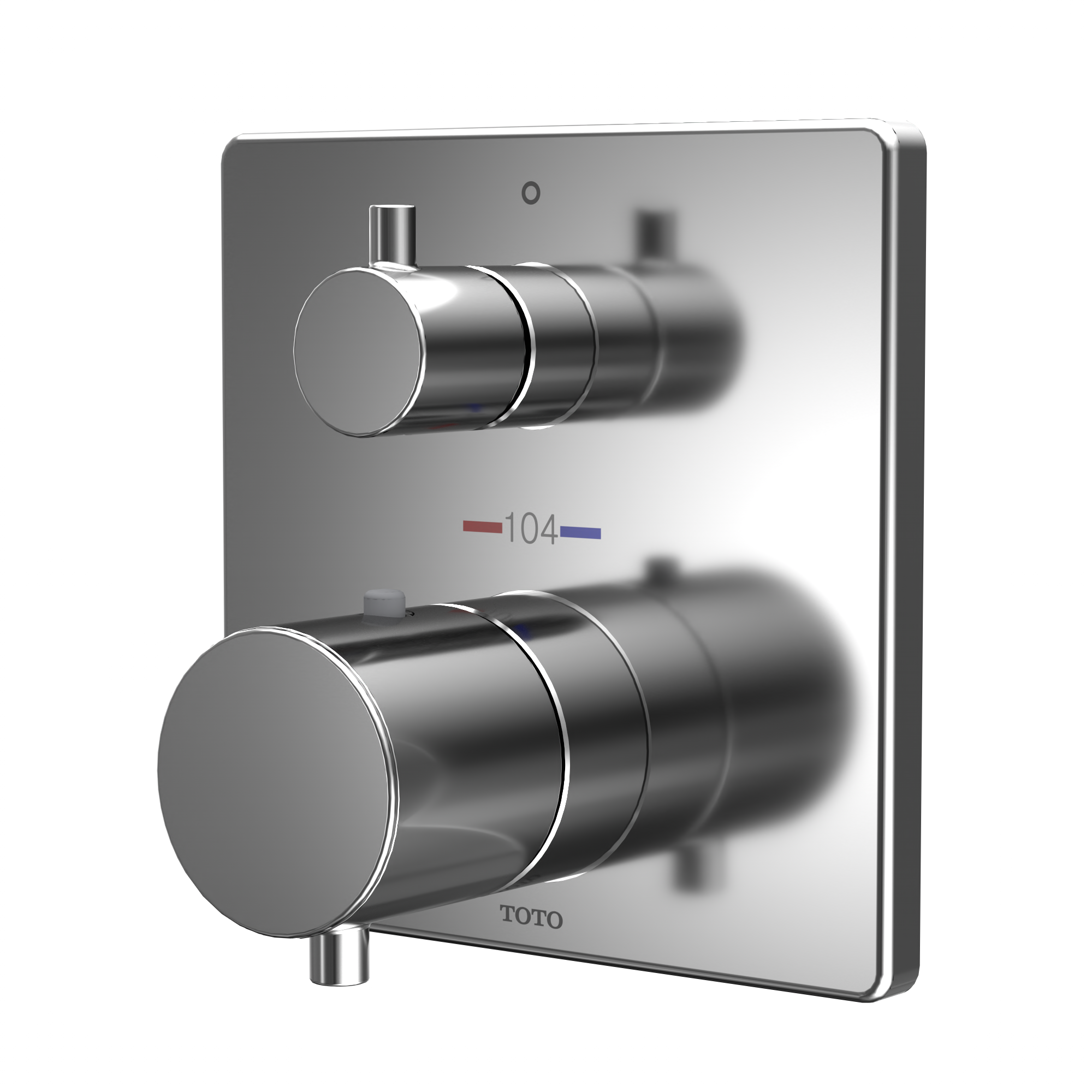 TOTO TBV02403U#CP Square Thermostatic Mixing Valve With Volume Control Shower Trim - Polished Chrome