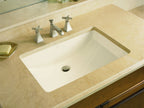KOHLER K-2214-G-NY Ladena 21" Rectangular Undermount Bathroom Sink With Glazed Underside, No Overflow - Dune