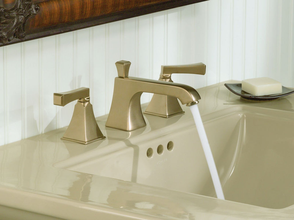 KOHLER K-454-4V-BV Memoirs Stately Widespread Bathroom Sink Faucet, 1.2 Gpm - Vibrant Brushed Bronze
