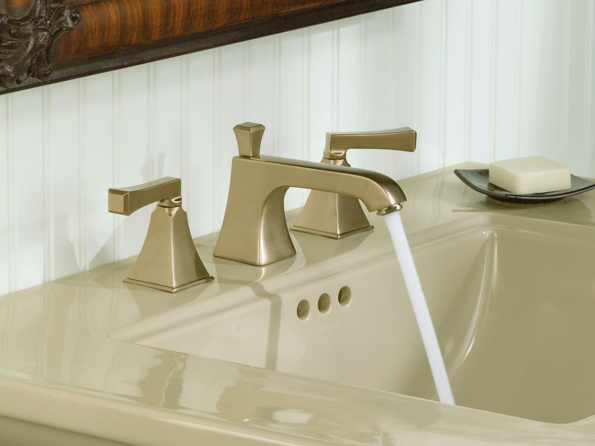KOHLER K-454-4V-BV Memoirs Stately Widespread Bathroom Sink Faucet, 1.2 Gpm - Vibrant Brushed Bronze