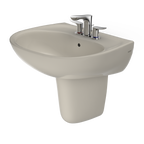 TOTO LHT241.4G#03 Supreme Oval Wall-Mount Bathroom Sink With Cefiontect And Shroud For 4 Inch Center Faucets - Bone